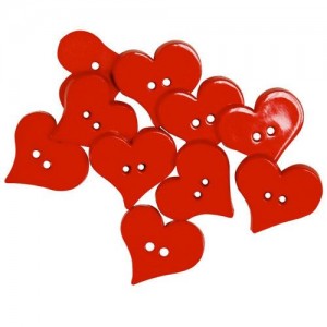 Decorative Buttons - Valentine Hearts